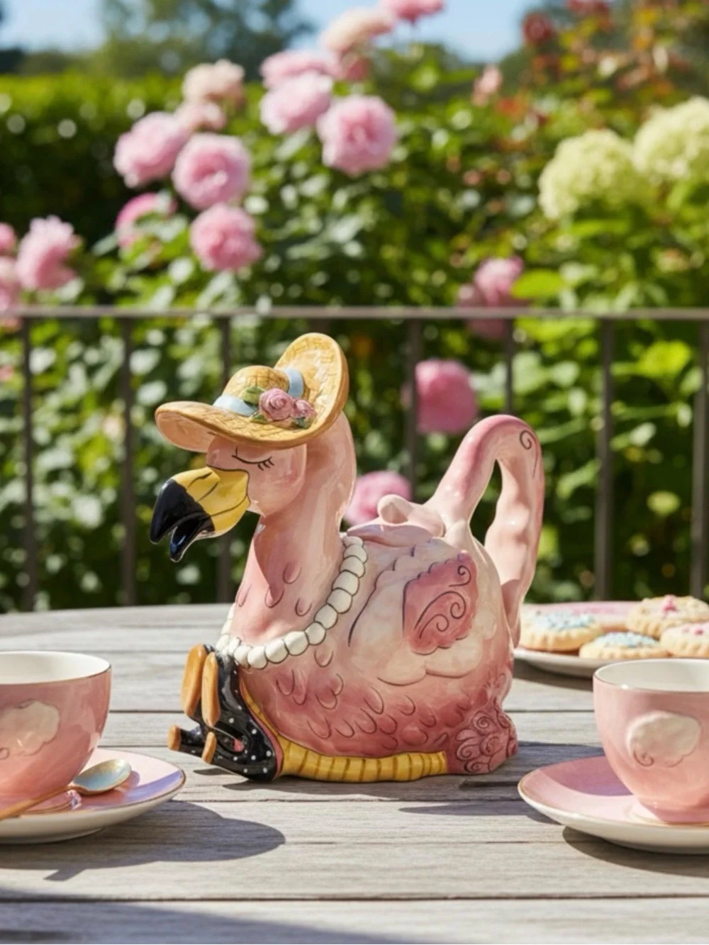 Flamingo Stoneware Tea for One - Pink